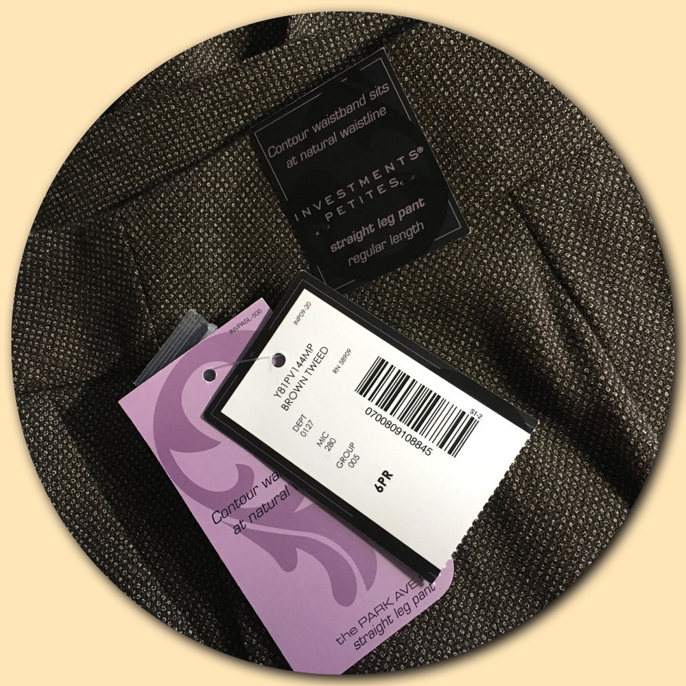 INVESTMENTS Petites Brown Tweed Dress Pants - Picture 5 of 6